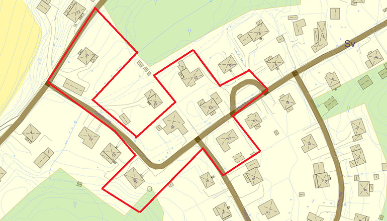 Karta över vilka vägar som kan ansluta sig till Falu stadsnär