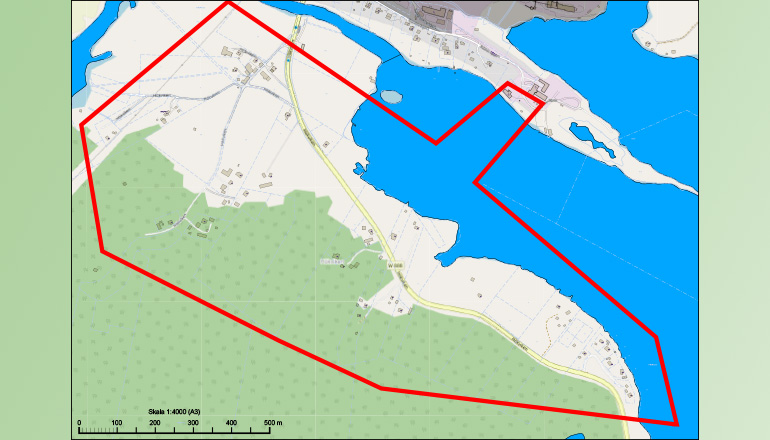 Bilden visar karta på området som ska anslutas till Falu stadsnät