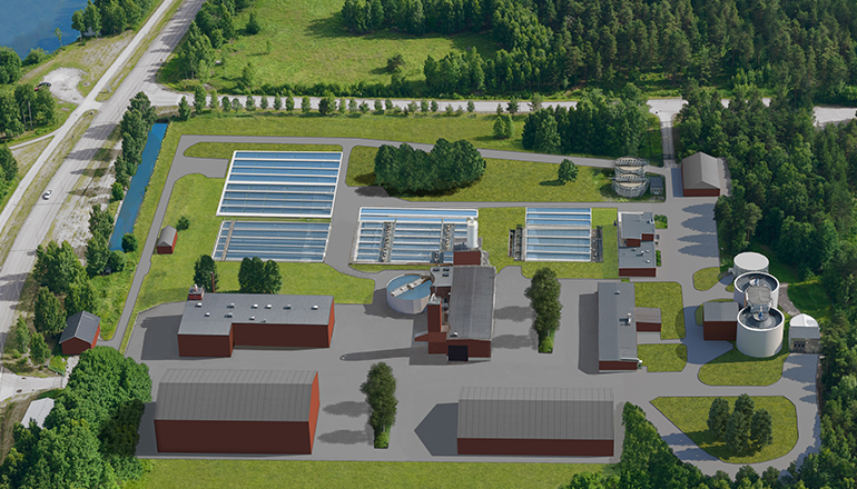 Bilden visar framtidens avloppsreningsverk i Främby